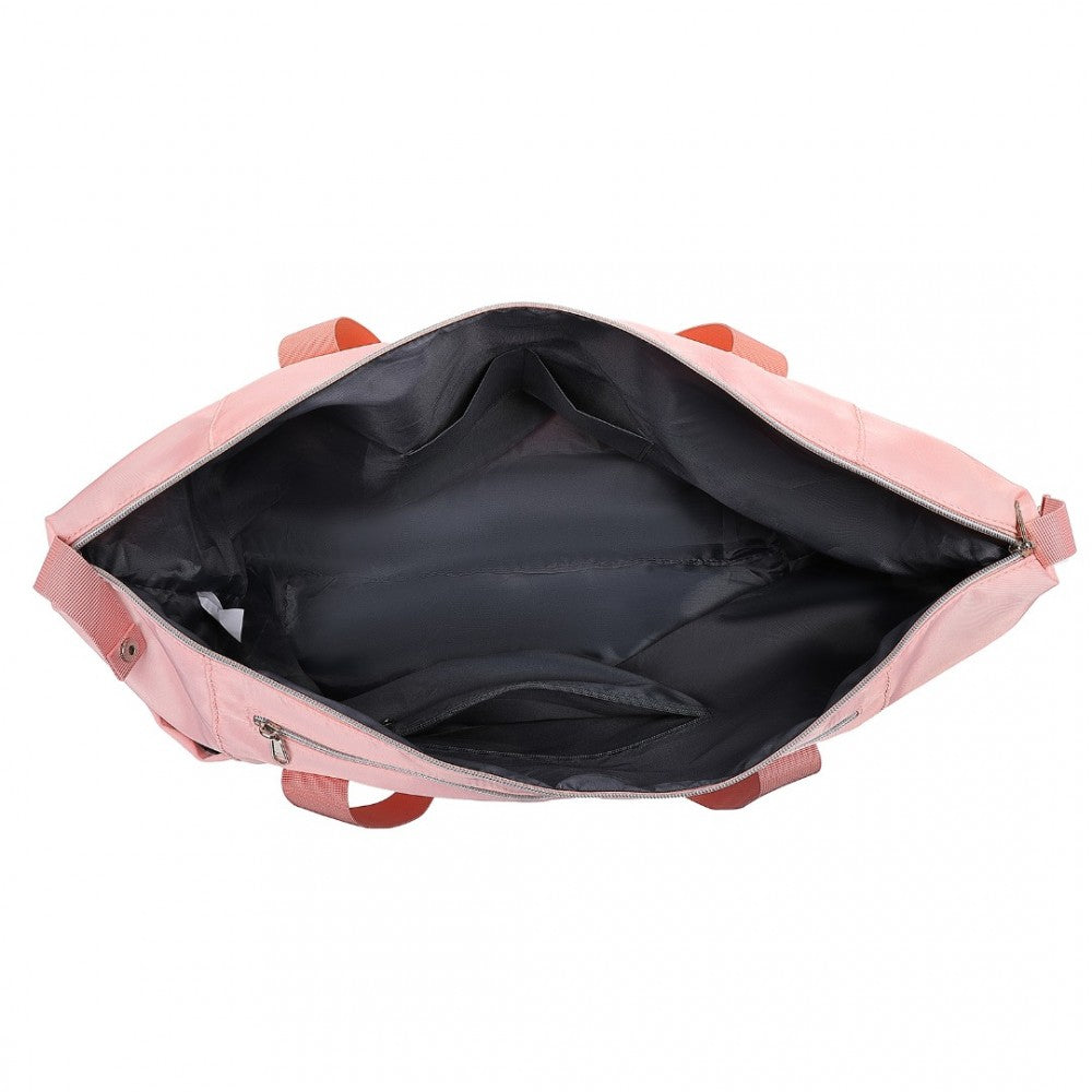 EA2402 - KONO MULTIFUNCTIONAL LARGE CAPACITY LIGHTWEIGHT WATER-RESISTANT TRAVEL AND GYM DUFFEL BAG WITH WET AND DRY SEPARATION COMPARTMENT - PINK - The Baggage Shop