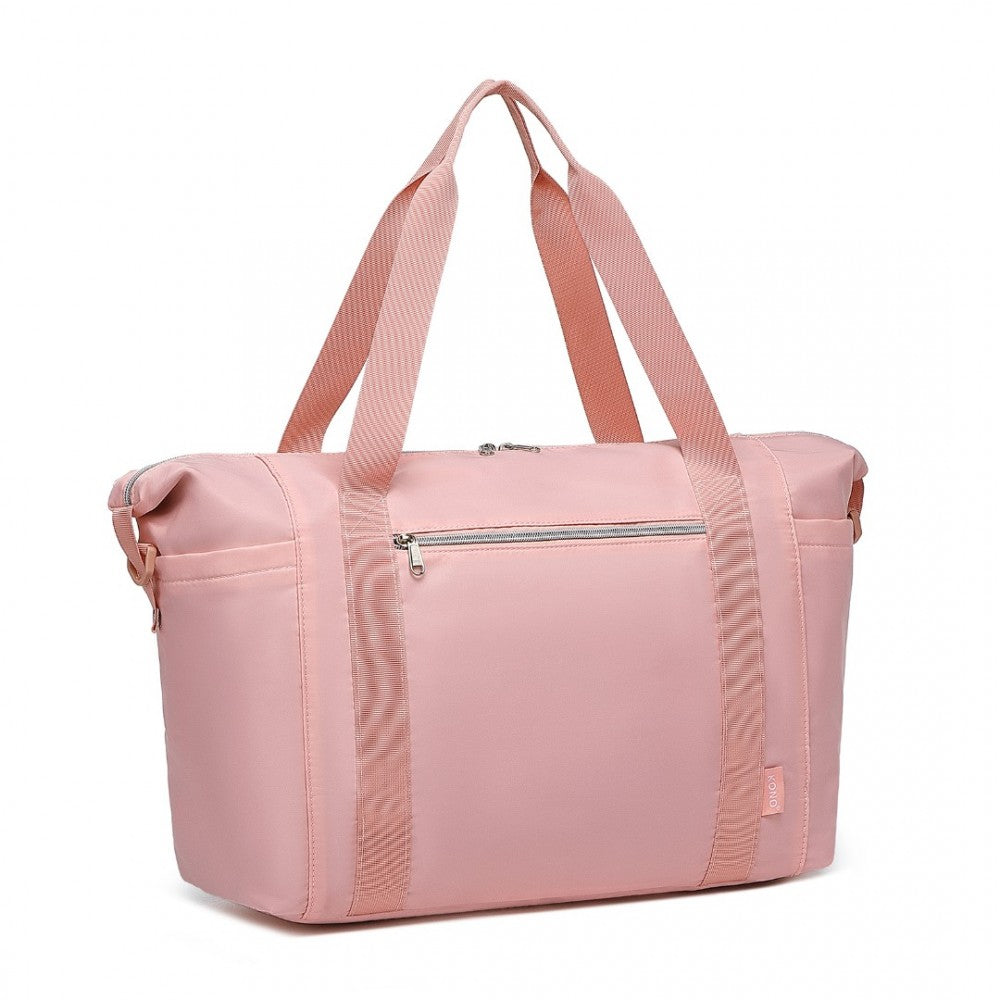 EA2402 - KONO MULTIFUNCTIONAL LARGE CAPACITY LIGHTWEIGHT WATER-RESISTANT TRAVEL AND GYM DUFFEL BAG WITH WET AND DRY SEPARATION COMPARTMENT - PINK - The Baggage Shop
