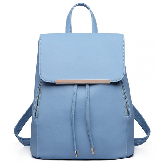 E1669 - MISS LULU FAUX LEATHER STYLISH FASHION BACKPACK - LIGHT BLUE - The Baggage Shop