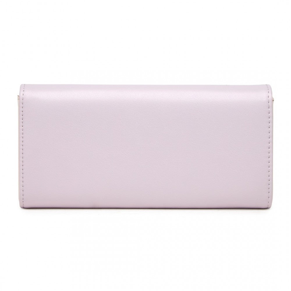 WTM2454 - MISS LULU SLEEK AND ELEGANT LONG WALLET FOR WOMEN– A TIMELESS ACCESSORY - PURPLE - The Baggage Shop