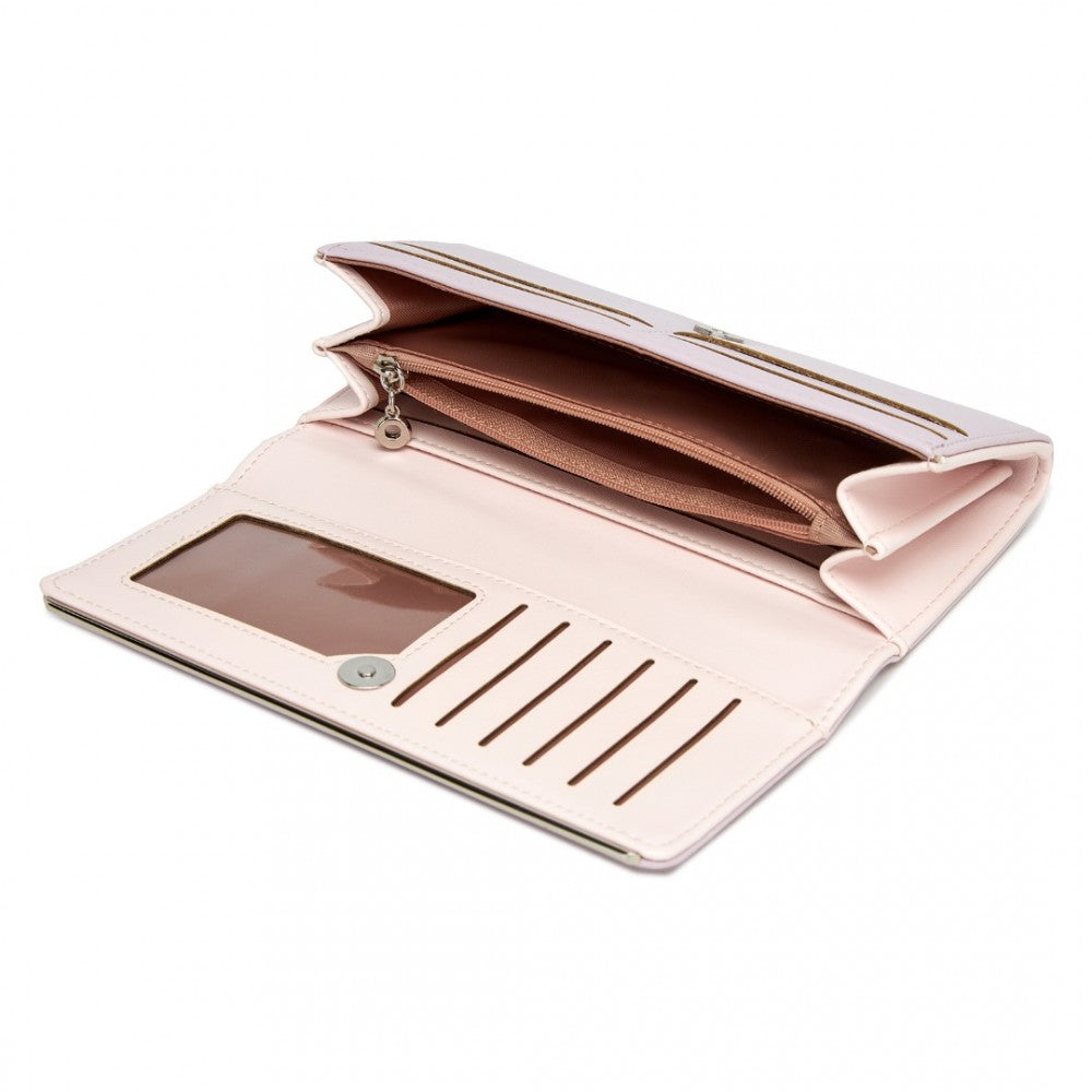 WTM2454 - MISS LULU SLEEK AND ELEGANT LONG WALLET FOR WOMEN– A TIMELESS ACCESSORY - PURPLE - The Baggage Shop