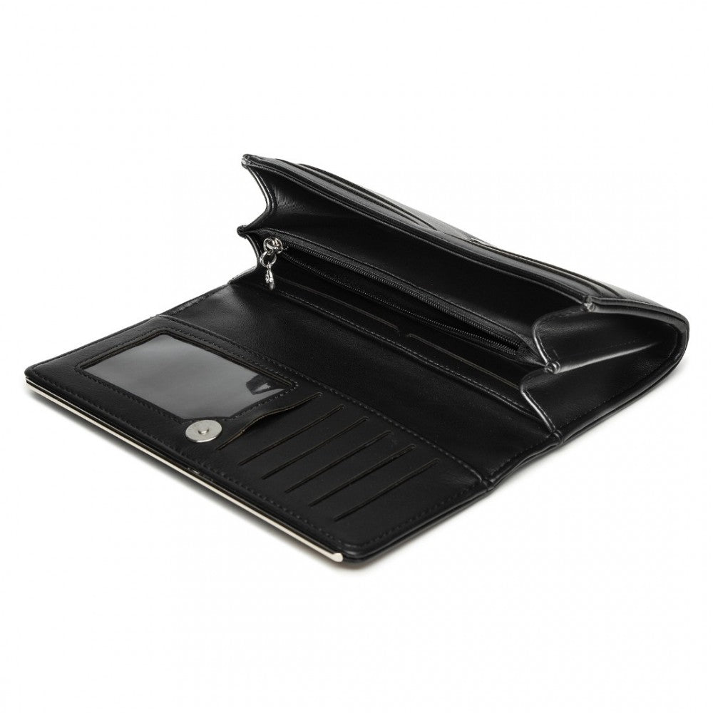 WTM2454 - MISS LULU SLEEK AND ELEGANT LONG WALLET FOR WOMEN– A TIMELESS ACCESSORY - PURPLE - The Baggage Shop