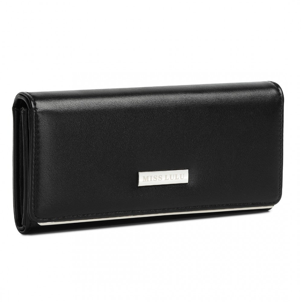 WTM2454 - MISS LULU SLEEK AND ELEGANT LONG WALLET FOR WOMEN– A TIMELESS ACCESSORY - PURPLE - The Baggage Shop