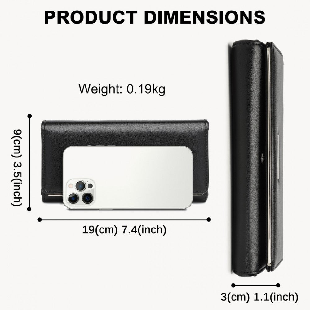 WTM2454 - MISS LULU SLEEK AND ELEGANT LONG WALLET FOR WOMEN– A TIMELESS ACCESSORY - PURPLE - The Baggage Shop