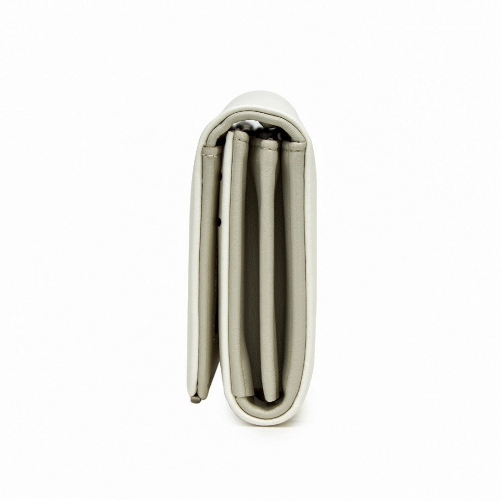 WTM2454 - MISS LULU SLEEK AND ELEGANT LONG WALLET FOR WOMEN– A TIMELESS ACCESSORY - WHITE - The Baggage Shop