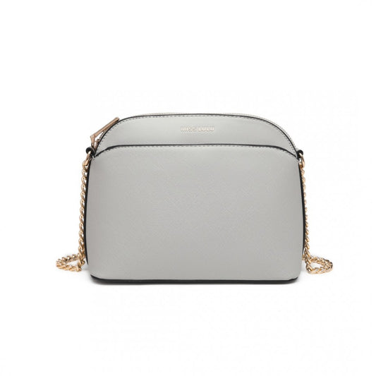 LT2101 - MISS LULU CROSS-BODY SLEEK HANDBAG - GREY - The Baggage Shop