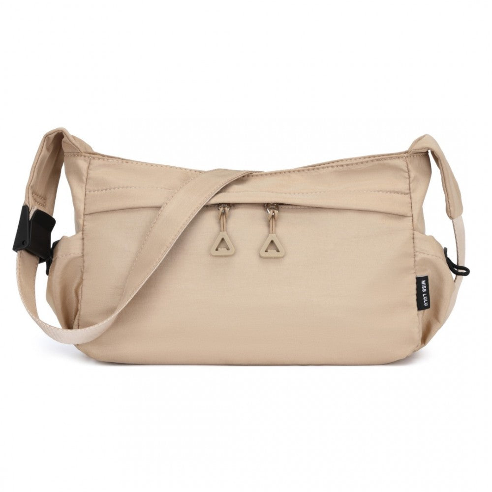 MSM2424 - MISS LULU ULTRA-LIGHT WATER-RESISTANT URBAN CASUAL COMMUTER CROSSBODY BAG - KHAKI - The Baggage Shop