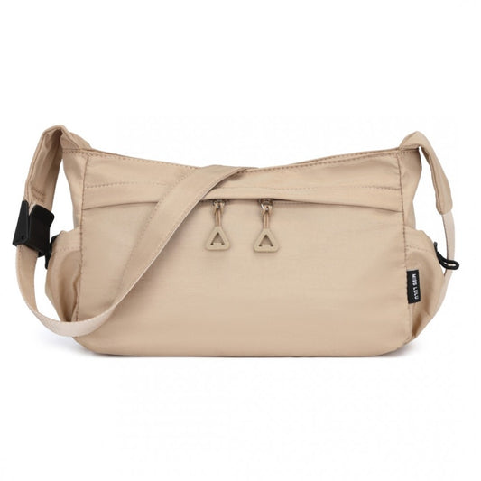MSM2424 - MISS LULU ULTRA-LIGHT WATER-RESISTANT URBAN CASUAL COMMUTER CROSSBODY BAG - KHAKI - The Baggage Shop