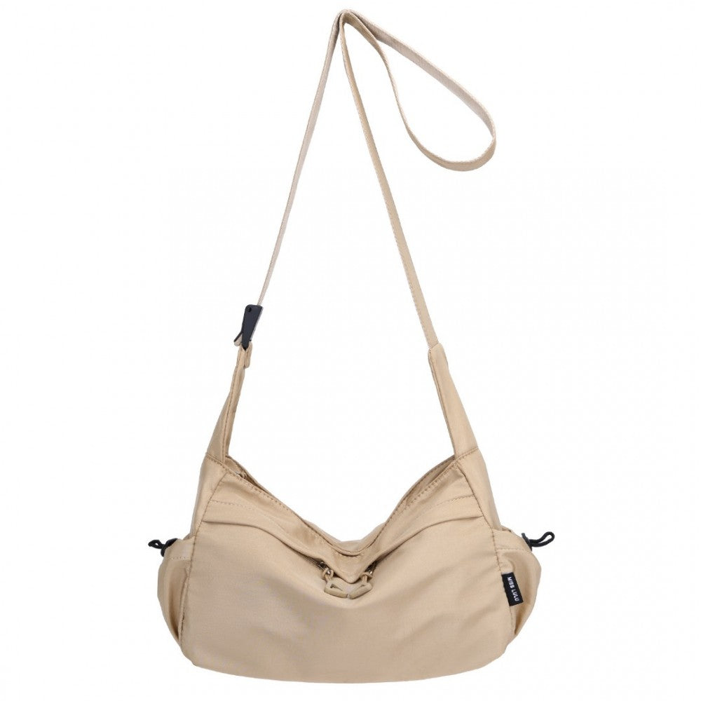MSM2424 - MISS LULU ULTRA-LIGHT WATER-RESISTANT URBAN CASUAL COMMUTER CROSSBODY BAG - KHAKI - The Baggage Shop