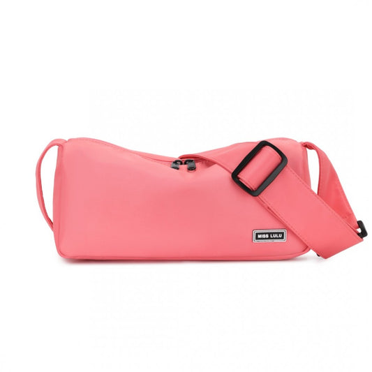 MSM2425 - MISS LULU VINTAGE CHIC LIGHTWEIGHT WATER-RESISTANT CROSSBODY BAG - a PINK - The Baggage Shop