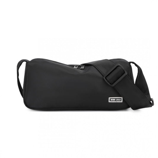 MSM2425 - MISS LULU VINTAGE CHIC LIGHTWEIGHT WATER-RESISTANT CROSSBODY BAG - BLACK - The Baggage Shop