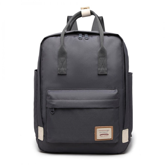 EB2017 - KONO LARGE POLYESTER LAPTOP BACKPACK - GREY - The Baggage Shop