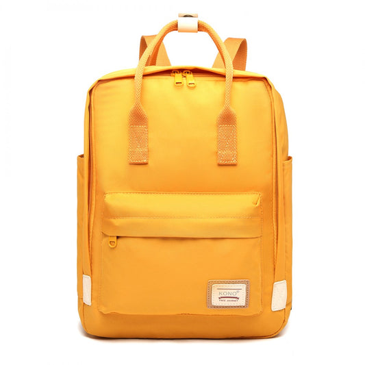 EB2017 - KONO LARGE POLYESTER LAPTOP BACKPACK - YELLOW - The Baggage Shop