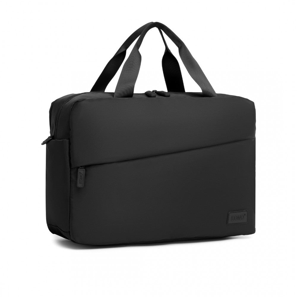 TVK2444 - KONO WATER-RESISTANT TRAVEL BAG WITH LAPTOP SLEEVE MULTI-FUNCTIONAL TOTE FOR BUSINESS AND WEEKEND LARGE CAPACITY FOR MEN AND WOMEN - BLACK - The Baggage Shop
