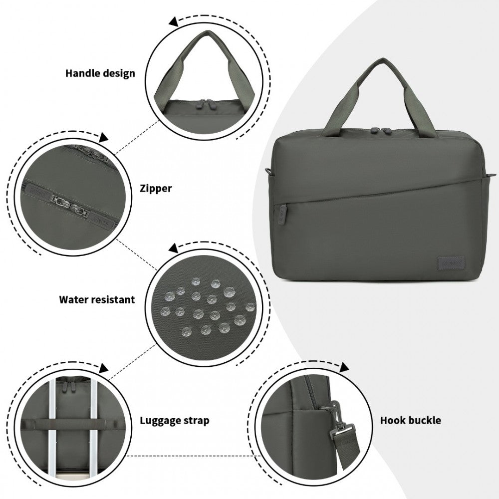 TVK2444 - KONO WATER-RESISTANT TRAVEL BAG WITH LAPTOP SLEEVE MULTI-FUNCTIONAL TOTE FOR BUSINESS AND WEEKEND LARGE CAPACITY FOR MEN AND WOMEN - GREY - The Baggage Shop