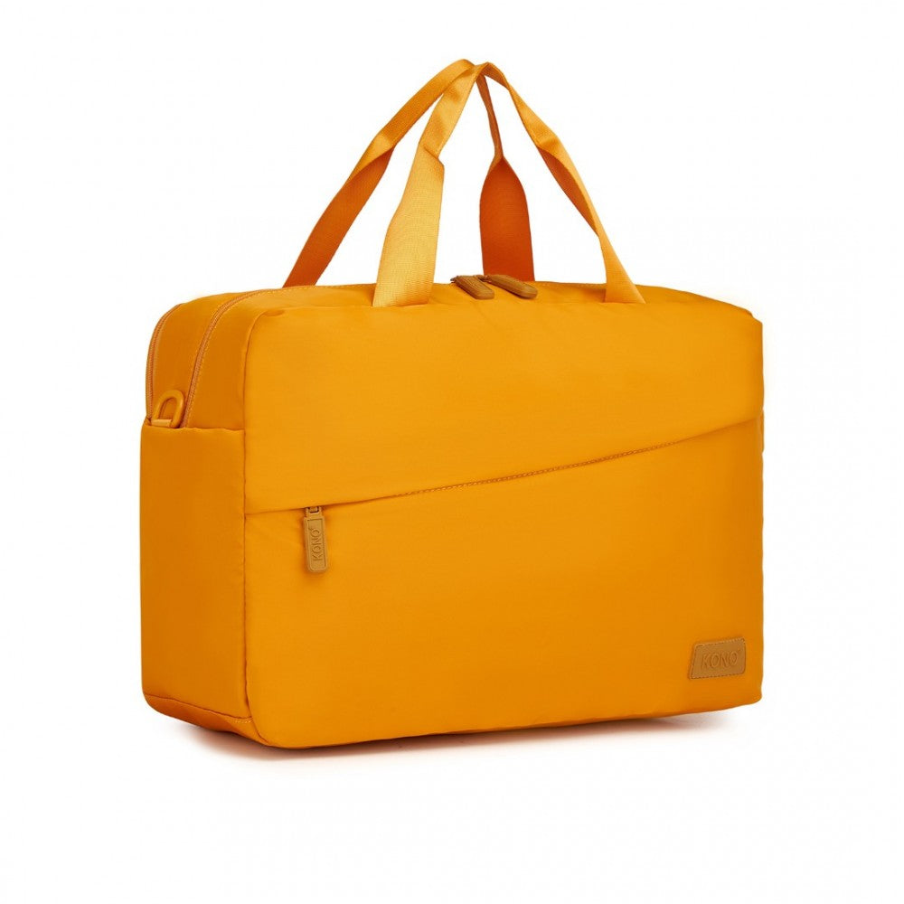 TVK2444 - KONO WATER-RESISTANT TRAVEL BAG WITH LAPTOP SLEEVE MULTI-FUNCTIONAL TOTE FOR BUSINESS AND WEEKEND LARGE CAPACITY FOR MEN AND WOMEN - YELLOW - The Baggage Shop