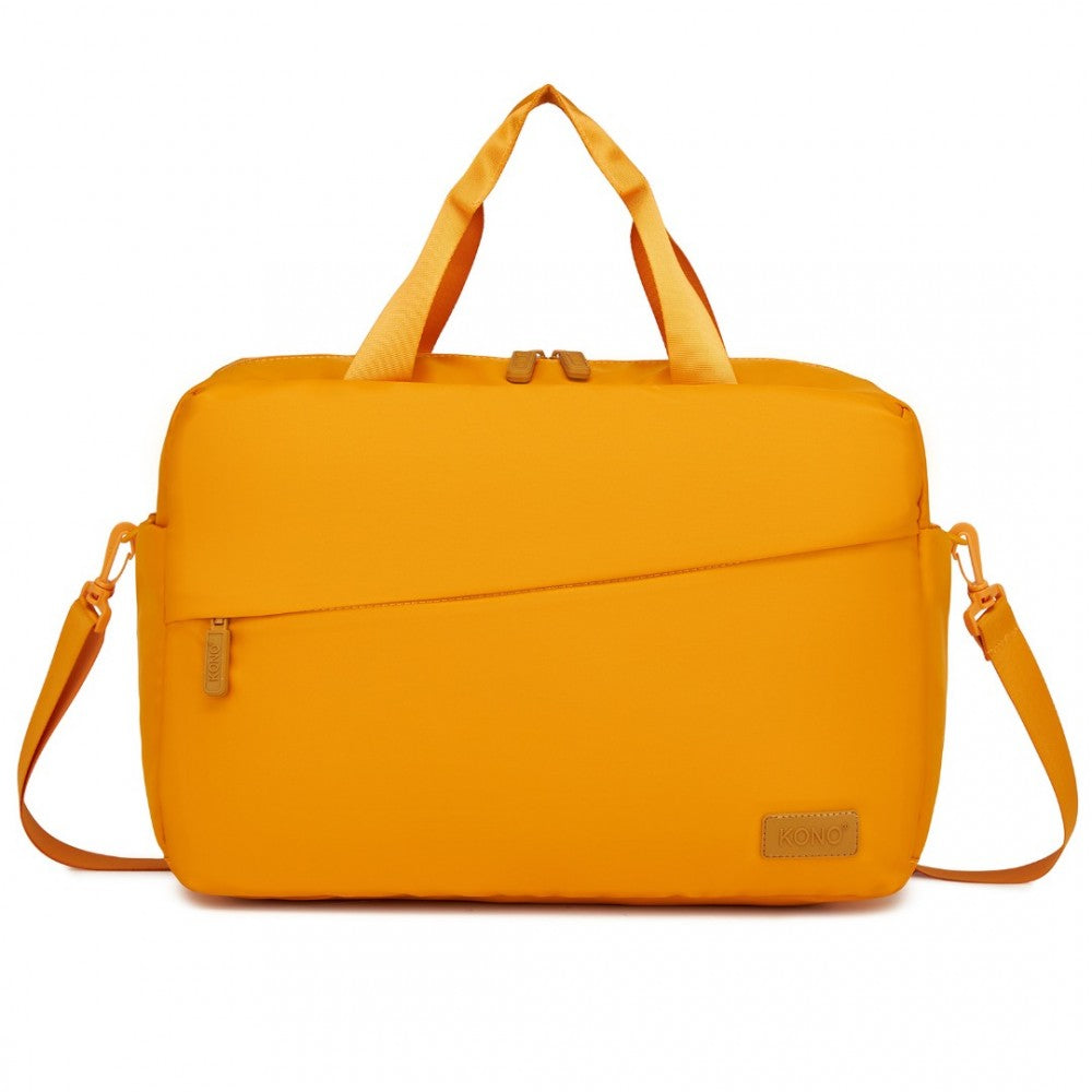 TVK2444 - KONO WATER-RESISTANT TRAVEL BAG WITH LAPTOP SLEEVE MULTI-FUNCTIONAL TOTE FOR BUSINESS AND WEEKEND LARGE CAPACITY FOR MEN AND WOMEN - YELLOW - The Baggage Shop